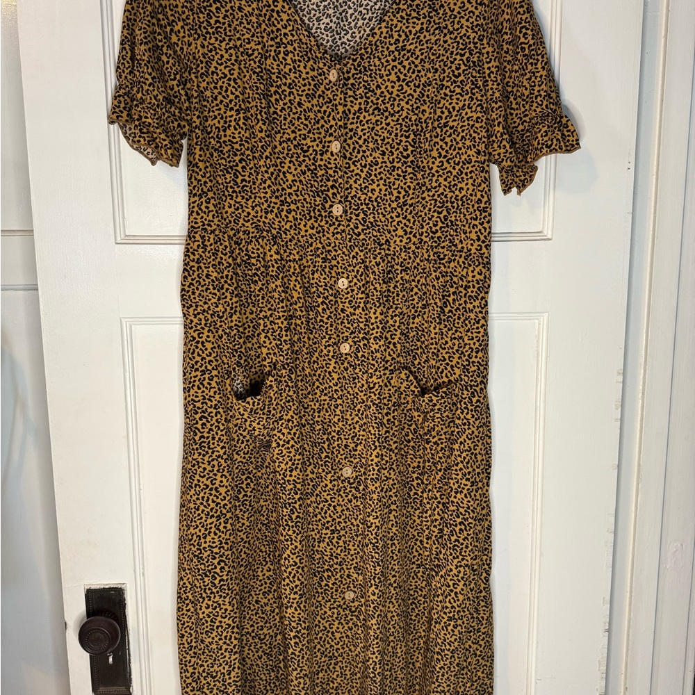 SHEIN Brown Leopard Print Maxi Dress